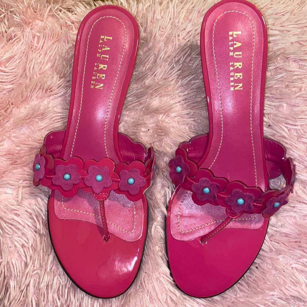 LAUREN RALPH LAUREN PINK GIESELA SANDAL